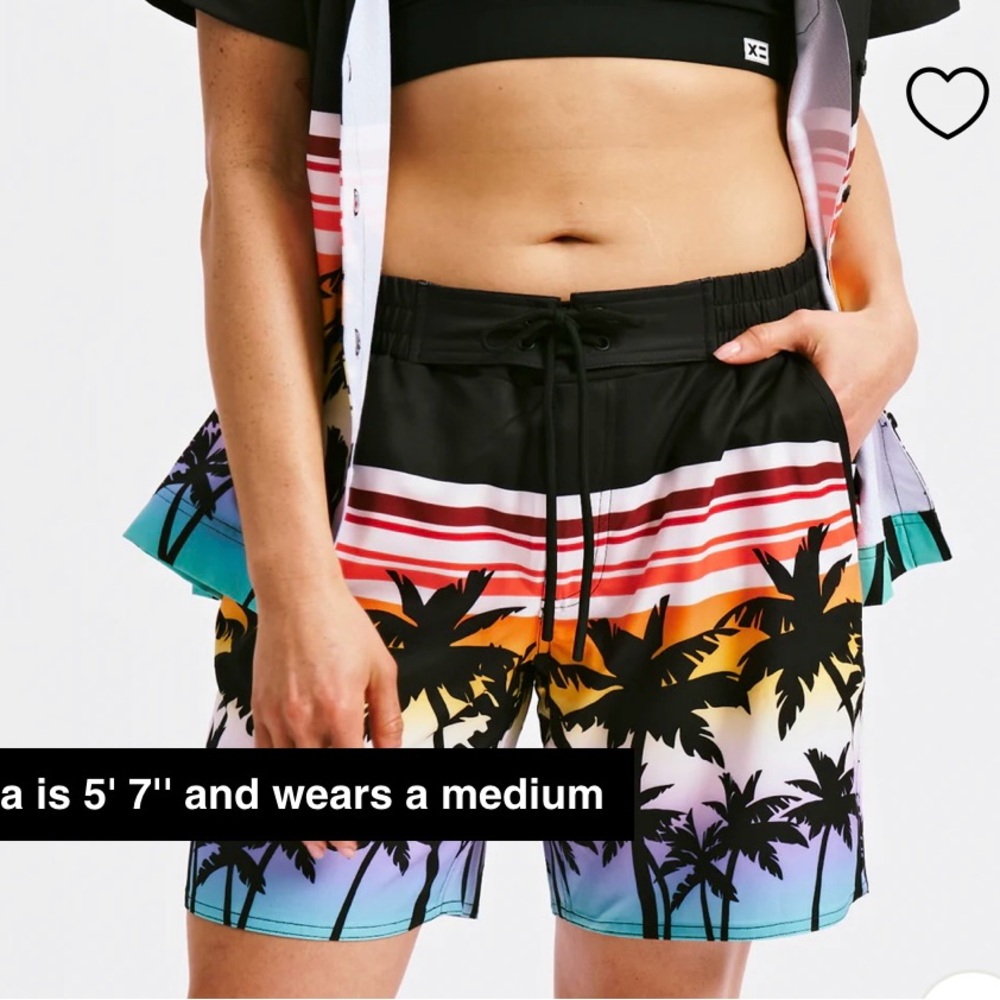 TomboyX Black and Orange Swim Coverup with Tropical Flair